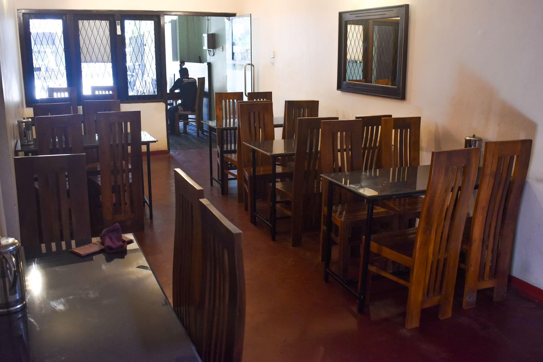 Colombo Road Dining Room — Quiet indoor seating away from the road at Food Cabin Galle