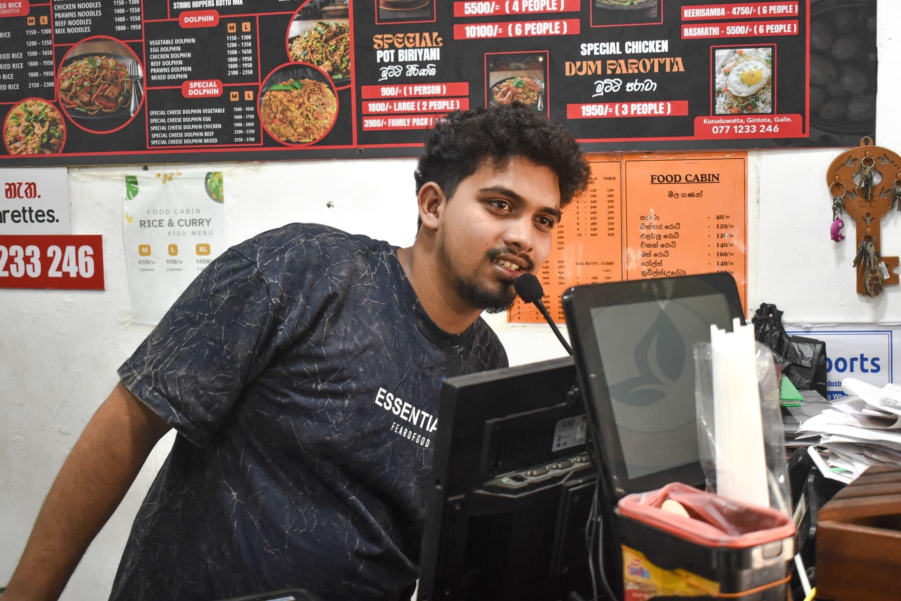 At the Counter — Our team taking orders through the lunch rush at Food Cabin Galle