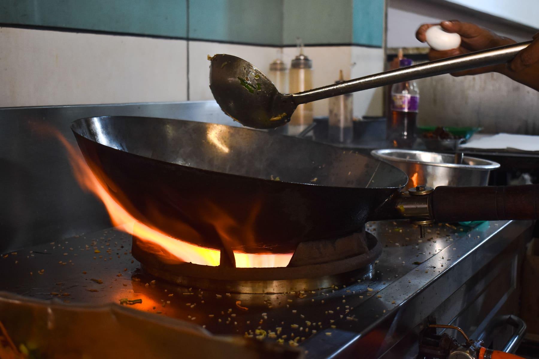 High-Flame Wok — The heat that gives our fried rice its smoky edge at Food Cabin Galle